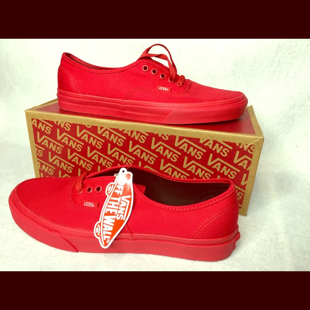 Red Vans NWT simple low top lace ups